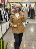 ترنچ کت زنانه مدل سانتانا گرم بالا کد 052