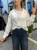 شومیز زنانه ترکیبی کراپ دار کد ۰۴۱