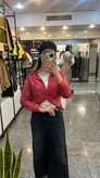 شومیز زنانه ترکیبی کراپ دار کد ۰۴۱