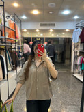 شومیز لنین زنانه مدل دوخت برجسته فری سایز کد ۰۱۰۷