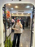 شومیز لنین زنانه مدل دوخت برجسته فری سایز کد ۰۱۰۷